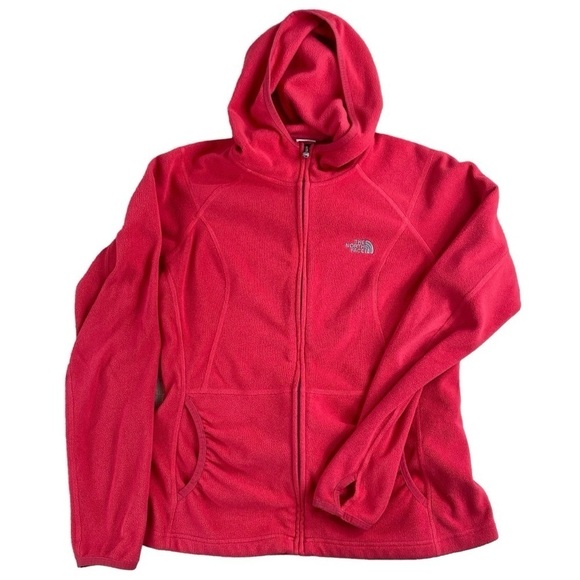 The North Face Women’s Red Lightweight Fleece Polartec Full Zip Jacket Sz L - Picture 1 of 11